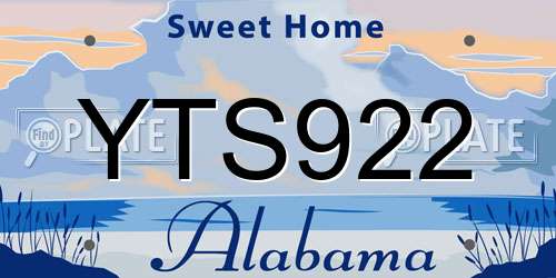 YTS922 Alabama License Plate
