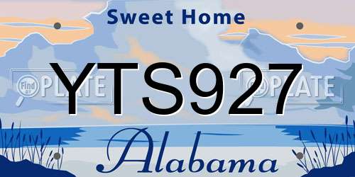 YTS927 Alabama License Plate