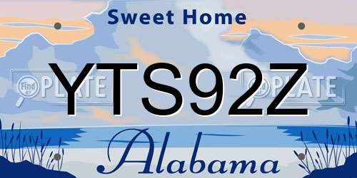 YTS92Z Alabama License Plate