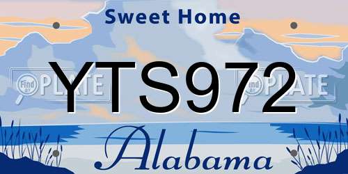 YTS972 Alabama License Plate
