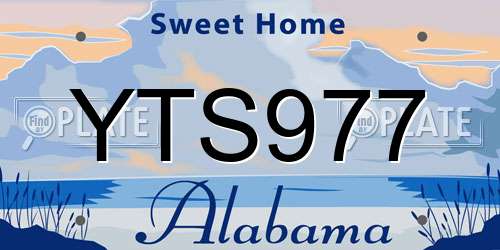 YTS977 Alabama License Plate
