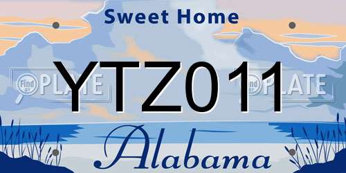 YTZ011 Alabama License Plate
