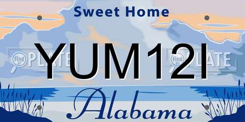 YUM12I Alabama License Plate
