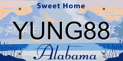 YUNG88 Alabama License Plate