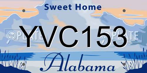 YVC153 Alabama License Plate