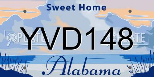 YVD148 Alabama License Plate