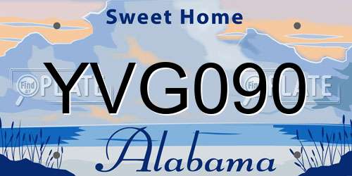 YVG090 Alabama License Plate