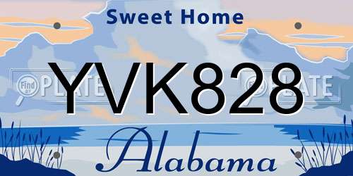 YVK828 Alabama License Plate