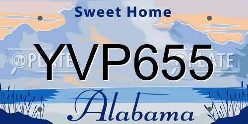 YVP655 Alabama License Plate