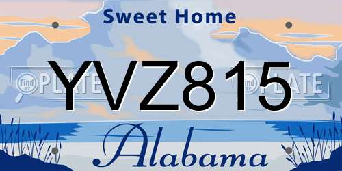 YVZ815 Alabama License Plate