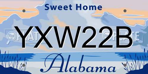YXW22B Alabama License Plate