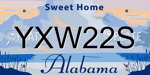 YXW22S Alabama License Plate