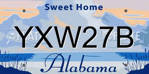 YXW27B Alabama License Plate