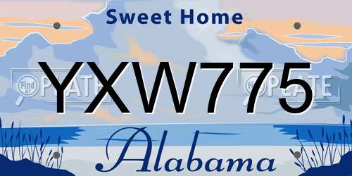 YXW775 Alabama License Plate
