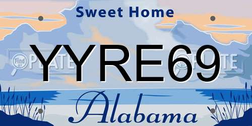 YYRE69 Alabama License Plate