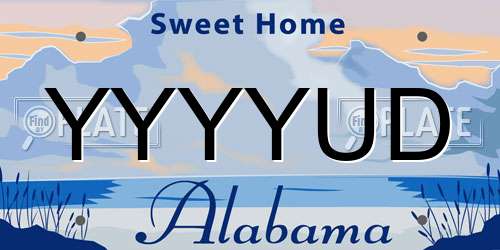 YYYYUD Alabama License Plate