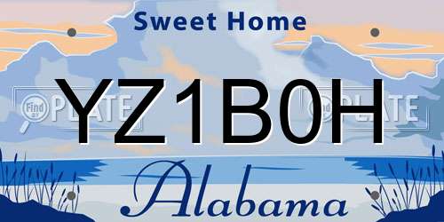 YZ1B0H Alabama License Plate