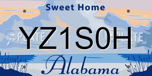 YZ1S0H Alabama License Plate