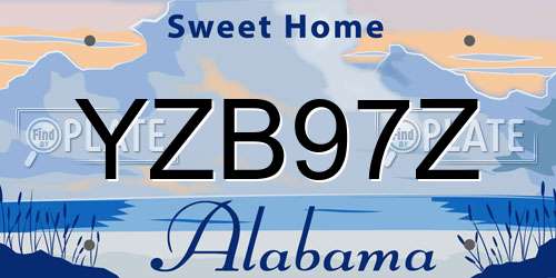 YZB97Z Alabama License Plate