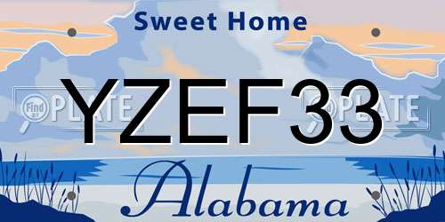 YZEF33 Alabama License Plate