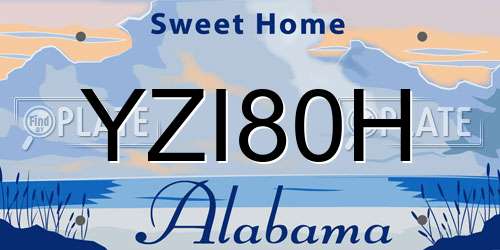 YZI80H Alabama License Plate