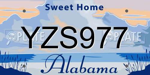 YZS977 Alabama License Plate