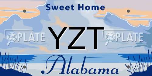 YZT Alabama License Plate