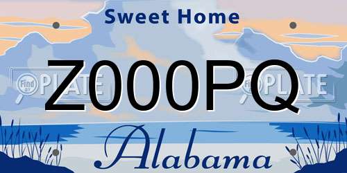Z000PQ Alabama License Plate