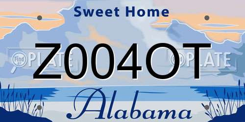 Z004OT Alabama License Plate