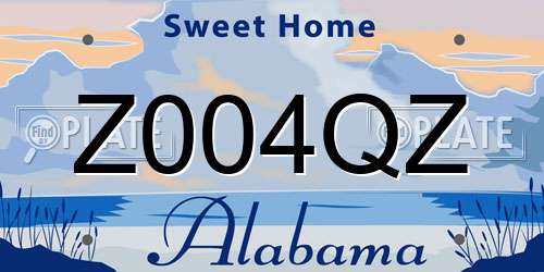 Z004QZ Alabama License Plate