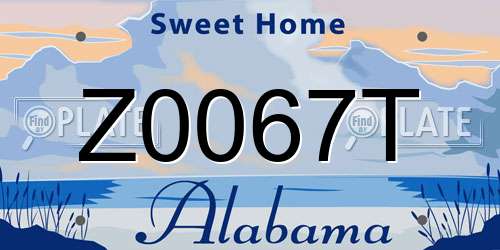 Z0067T Alabama License Plate