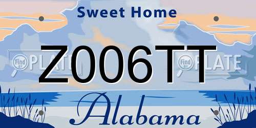 Z006TT Alabama License Plate