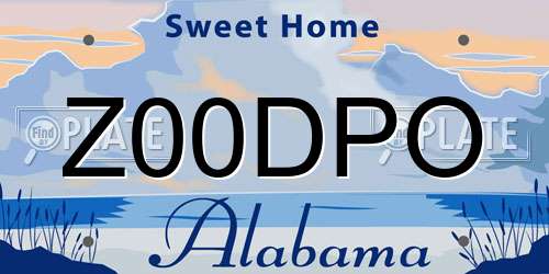 Z00DPO Alabama License Plate