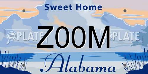 Z00M Alabama License Plate
