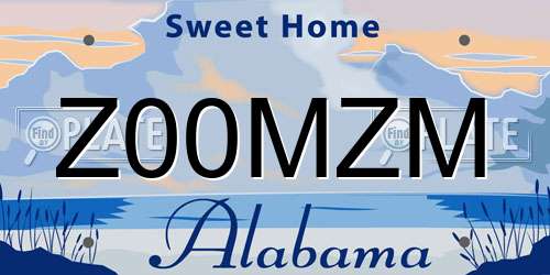 Z00MZM Alabama License Plate