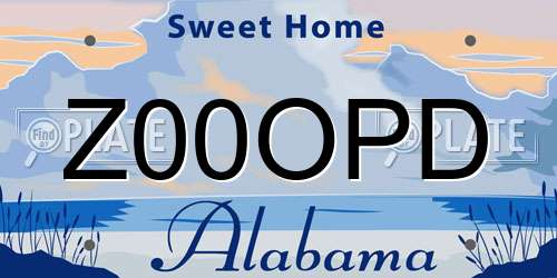 Z00OPD Alabama License Plate