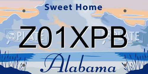 Z01XPB Alabama License Plate