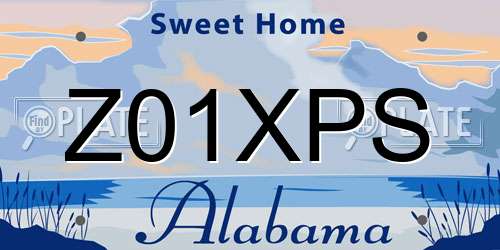 Z01XPS Alabama License Plate