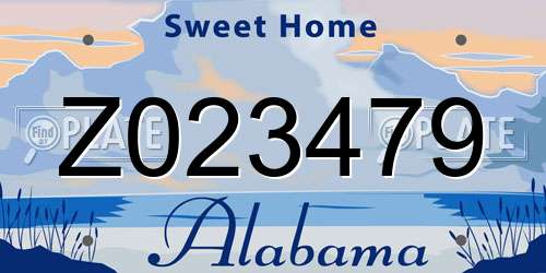 Z023479 Alabama License Plate