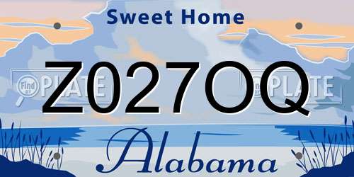 Z027OQ Alabama License Plate