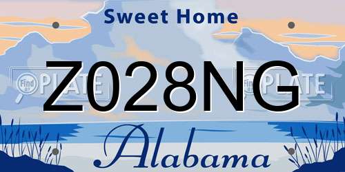 Z028NG Alabama License Plate