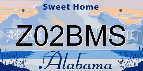 Z02BMS Alabama License Plate