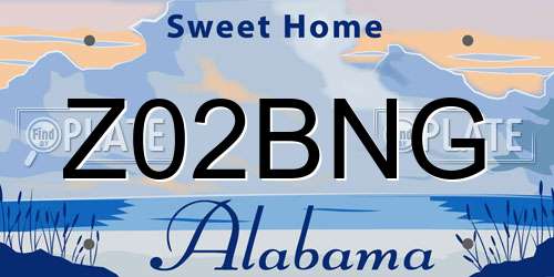 Z02BNG Alabama License Plate