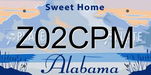 Z02CPM Alabama License Plate