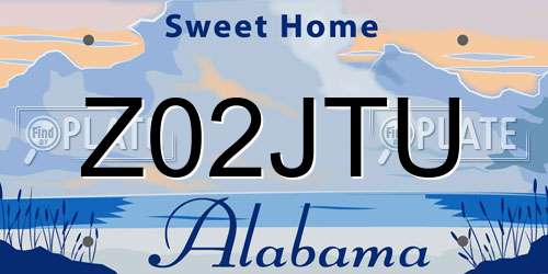 Z02JTU Alabama License Plate