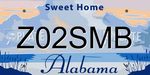 Z02SMB Alabama License Plate