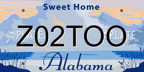 Z02TOO Alabama License Plate