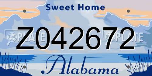 Z042672 Alabama License Plate