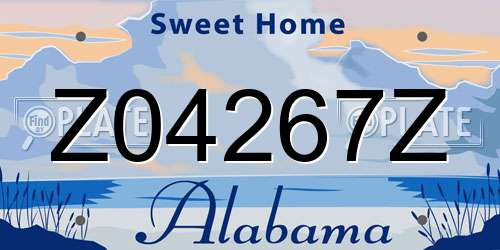 Z04267Z Alabama License Plate