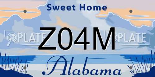 Z04M Alabama License Plate